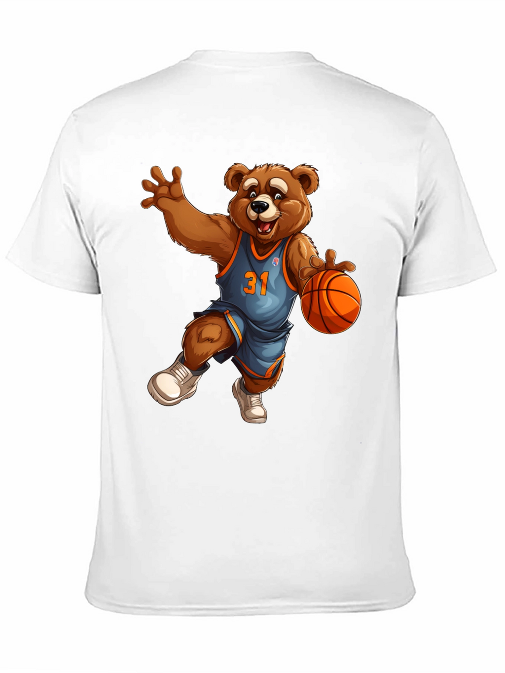 Basketball Bear Graphic Tee - Cool Cartoon Design