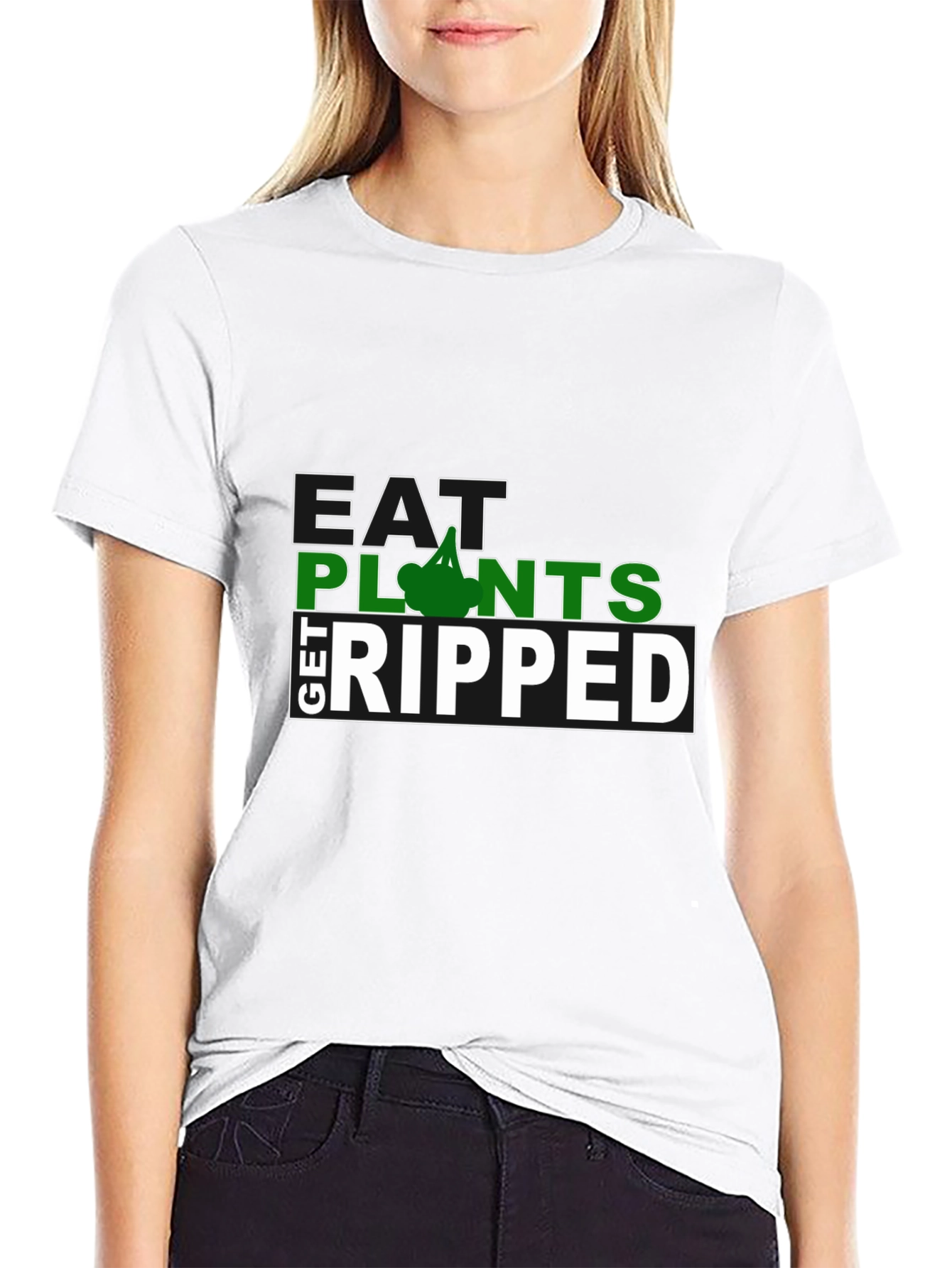 Eat Plants Get Ripped Graphic T-Shirt