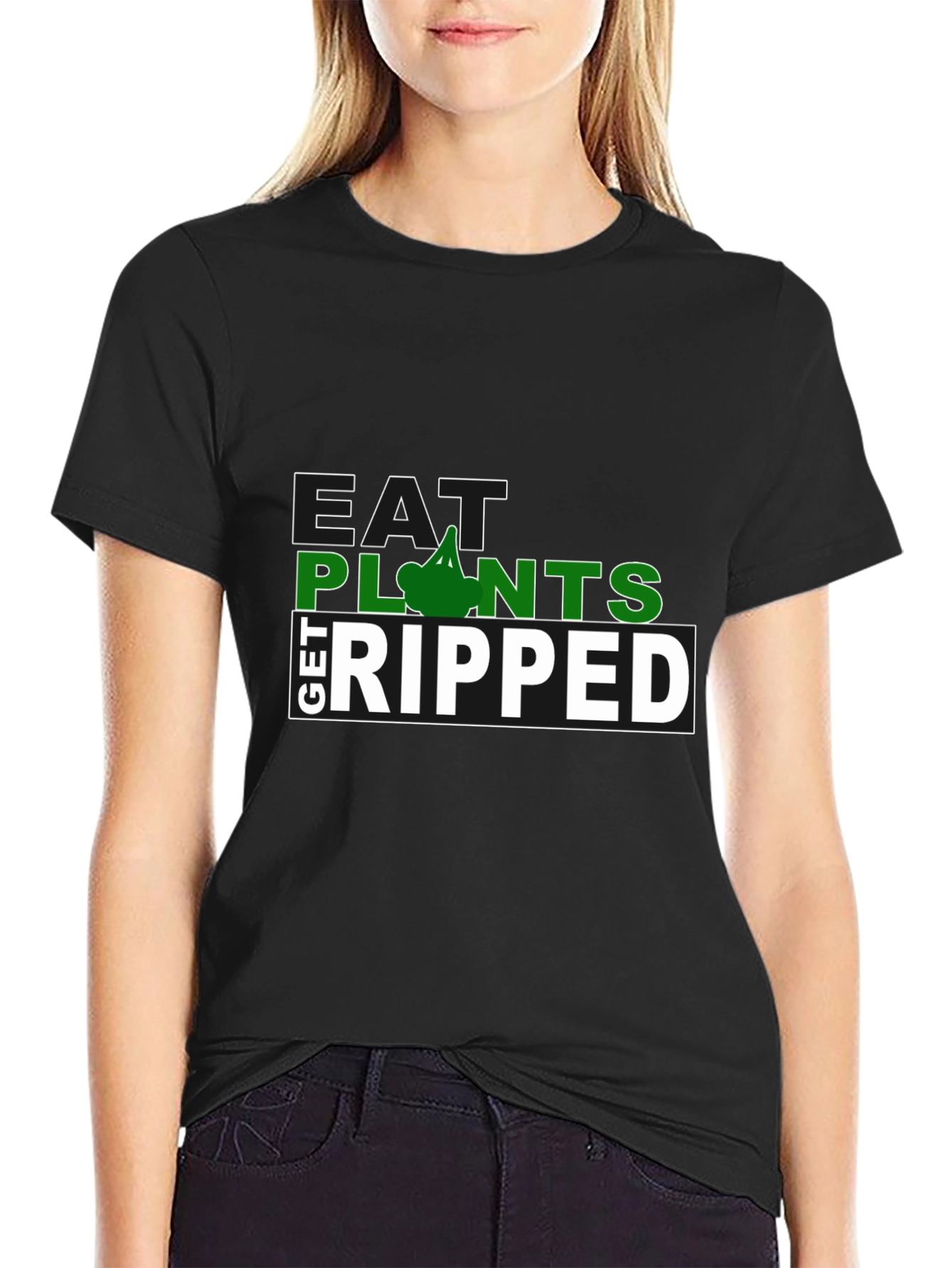 Eat Plants Get Ripped Graphic T-Shirt