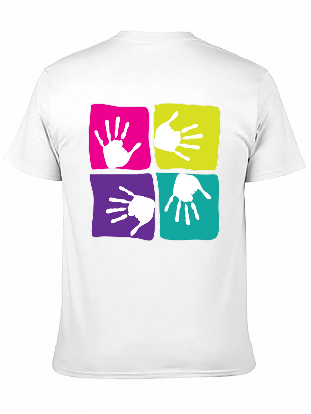 Funky Handprint Squares Graphic T-Shirt