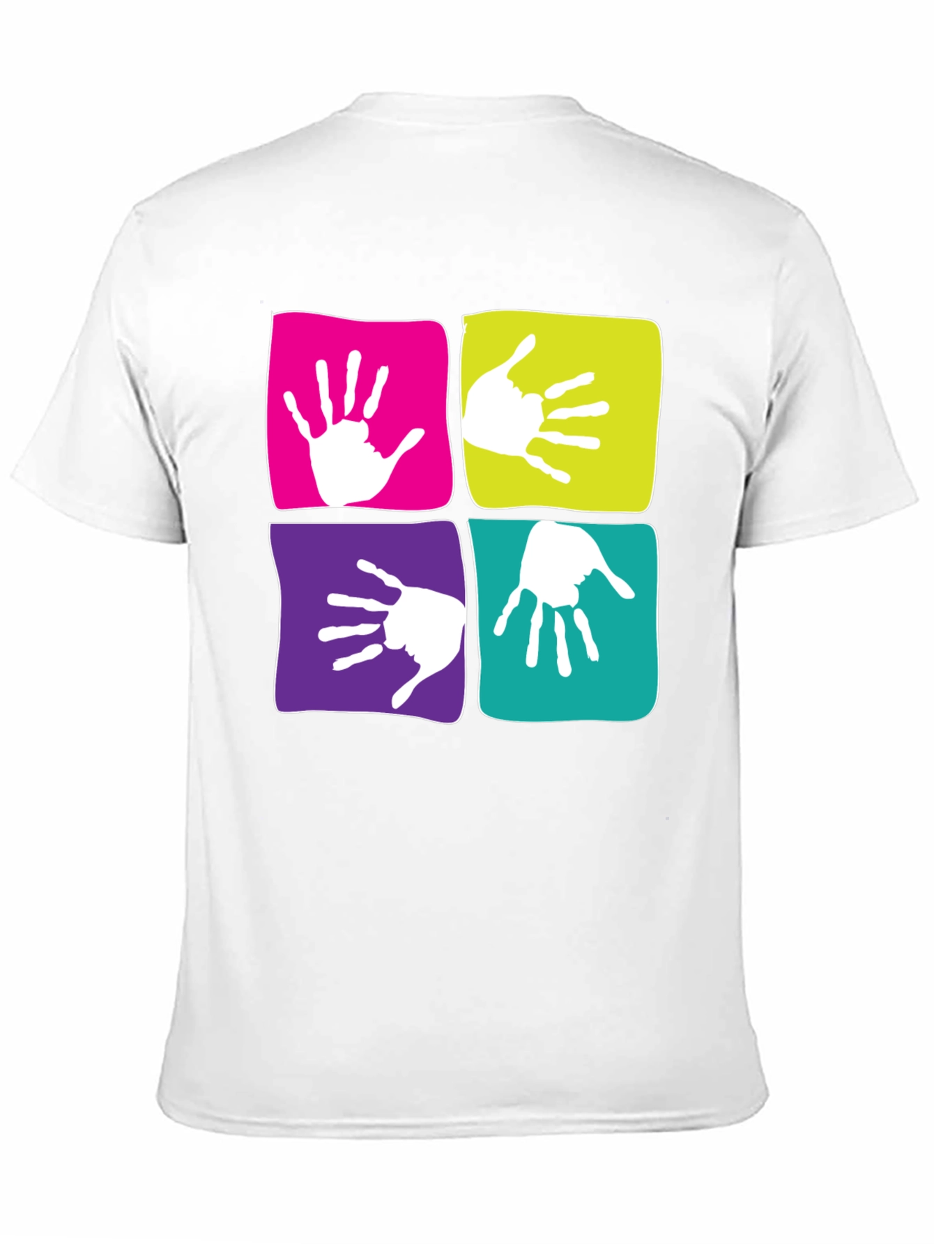 Funky Handprint Squares Graphic T-Shirt