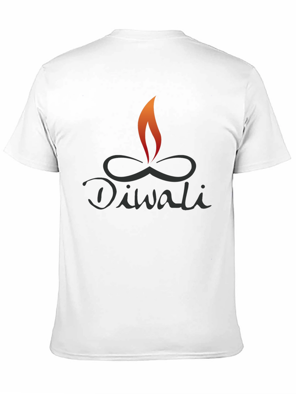 Diwali Flame Graphic Tee - Black Cotton Blend Shirt