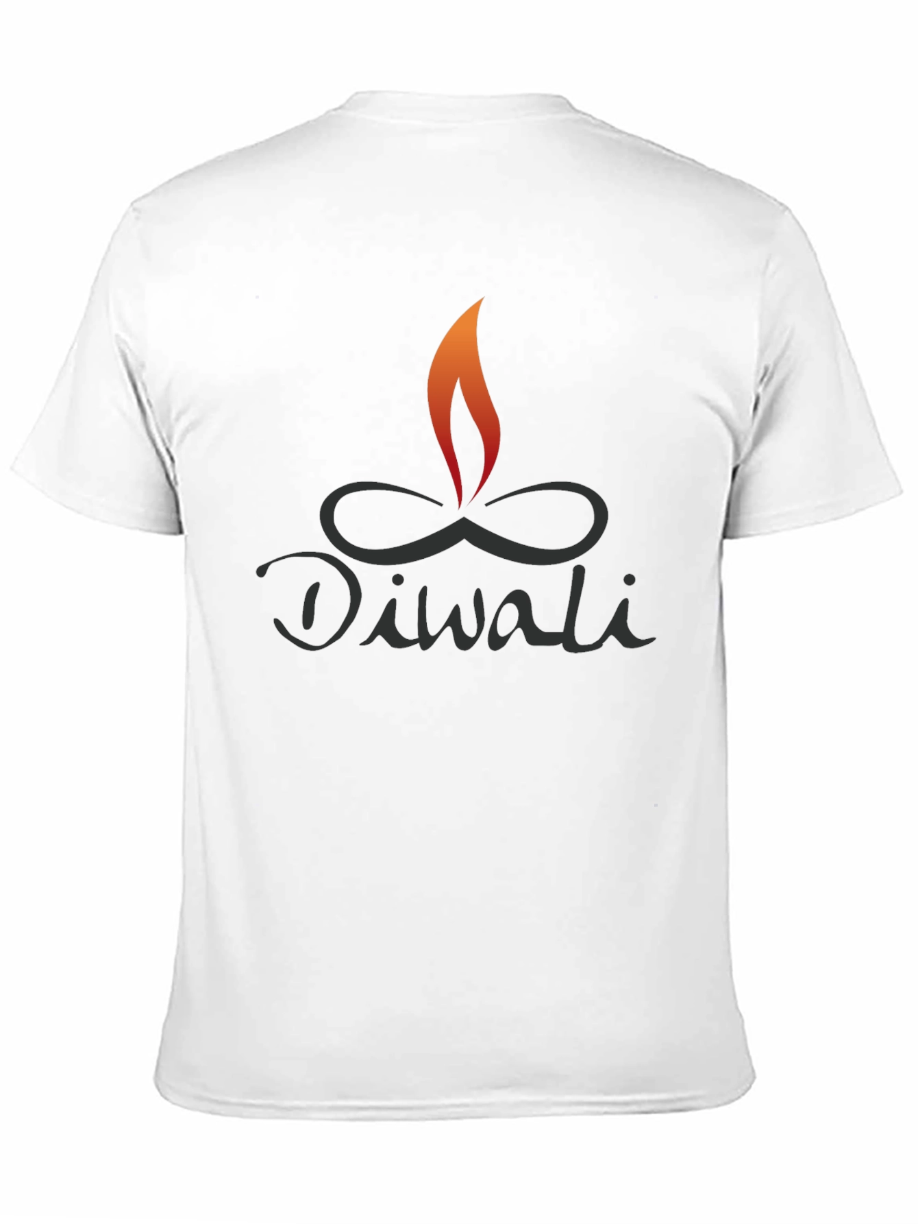 Diwali Flame Graphic Tee - Black Cotton Blend Shirt