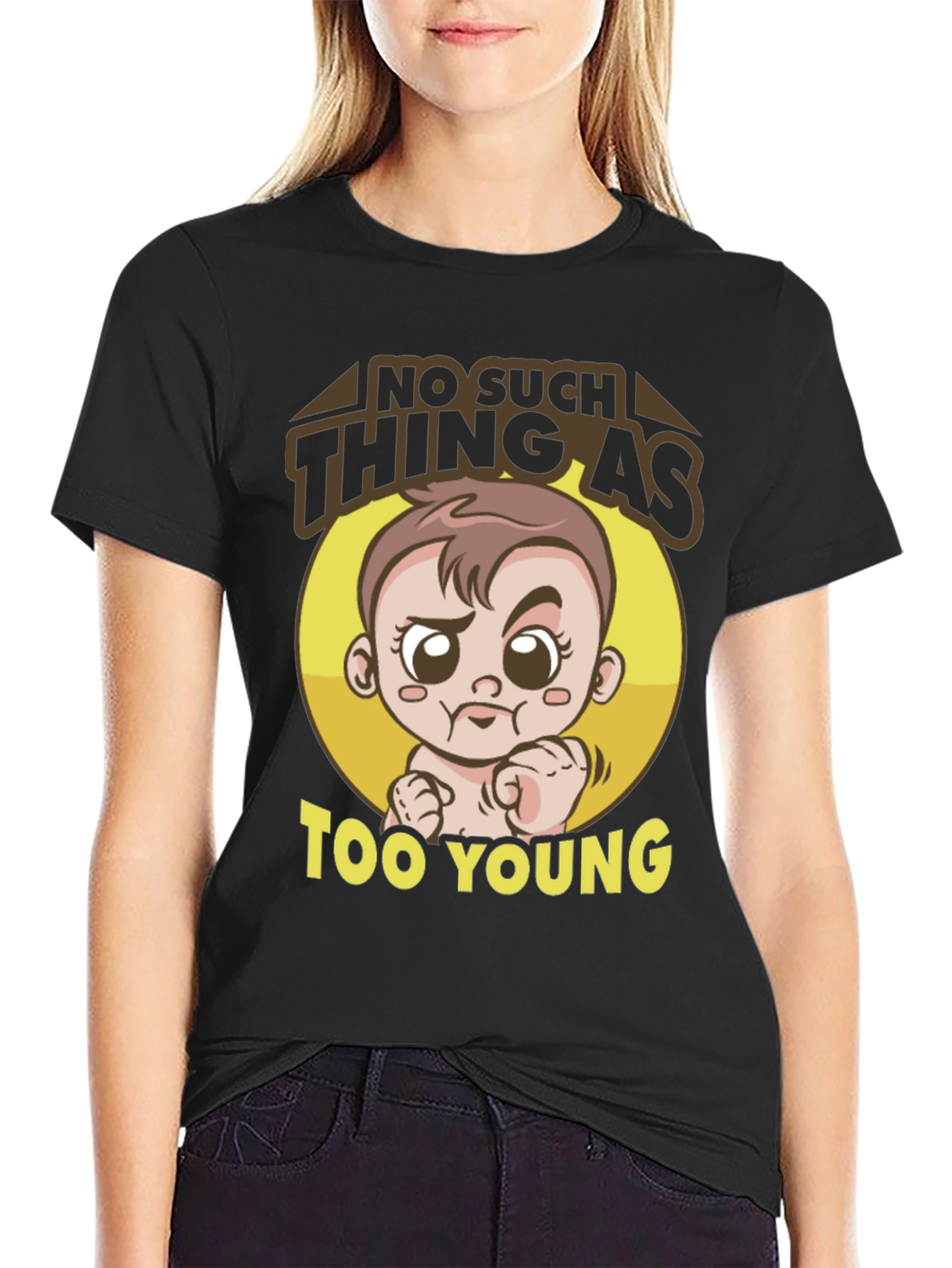 Funny Baby Graphic Tee - Too Young T-Shirt