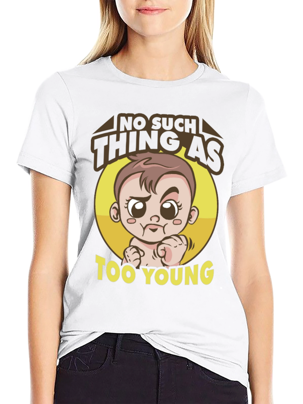 Funny Baby Graphic Tee - Too Young T-Shirt