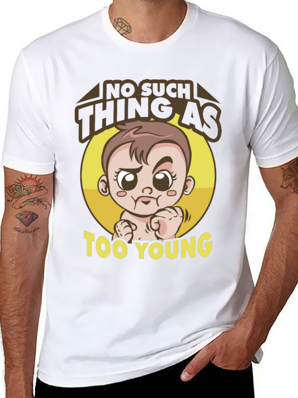 Funny Baby Graphic Tee - Too Young T-Shirt