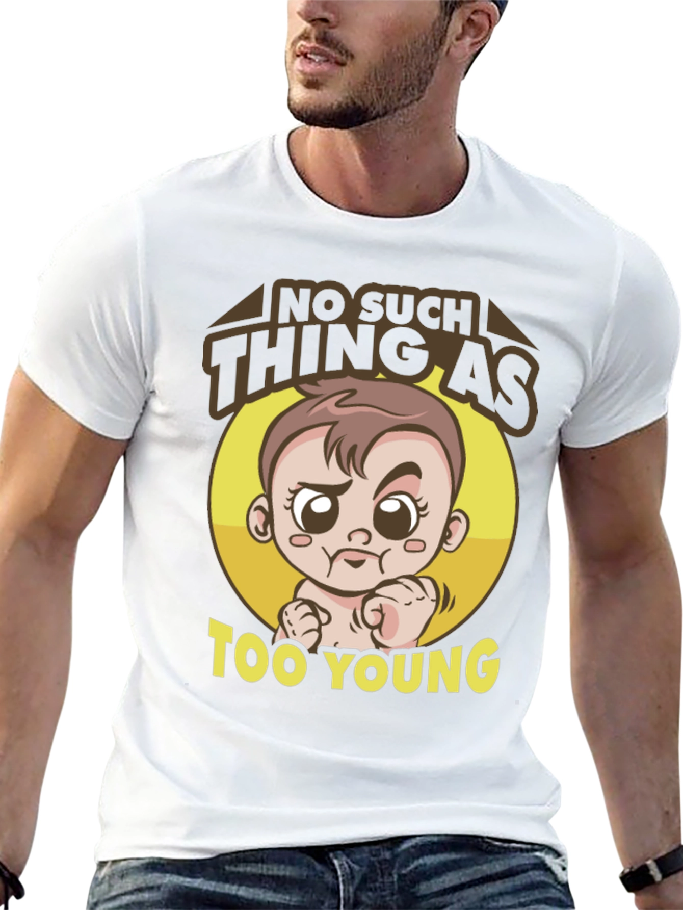 Funny Baby Graphic Tee - Too Young T-Shirt