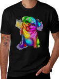 Rainbow Pug Graphic Tee - Mens Black T-Shirt