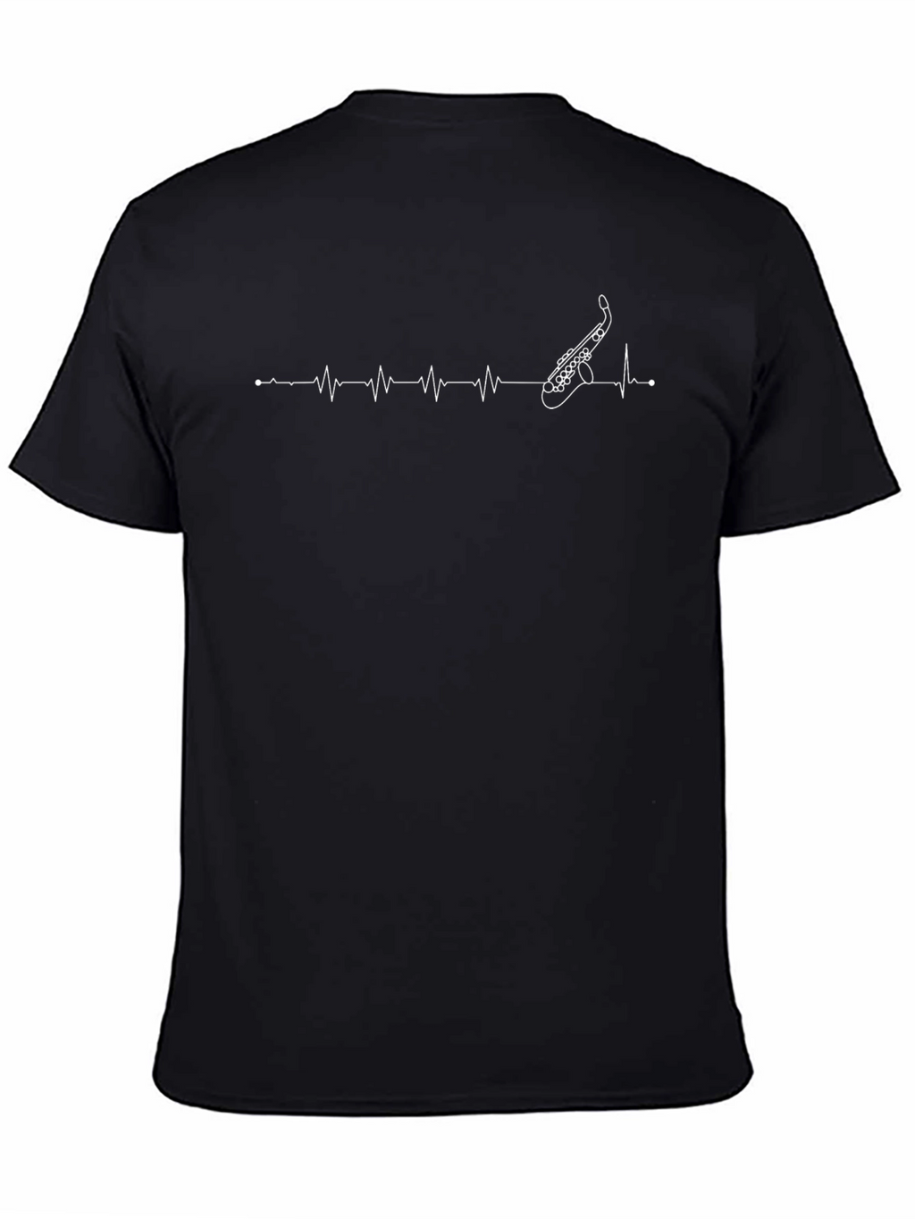 Saxophone Heartbeat Graphic T-Shirt - Music Lover Tee