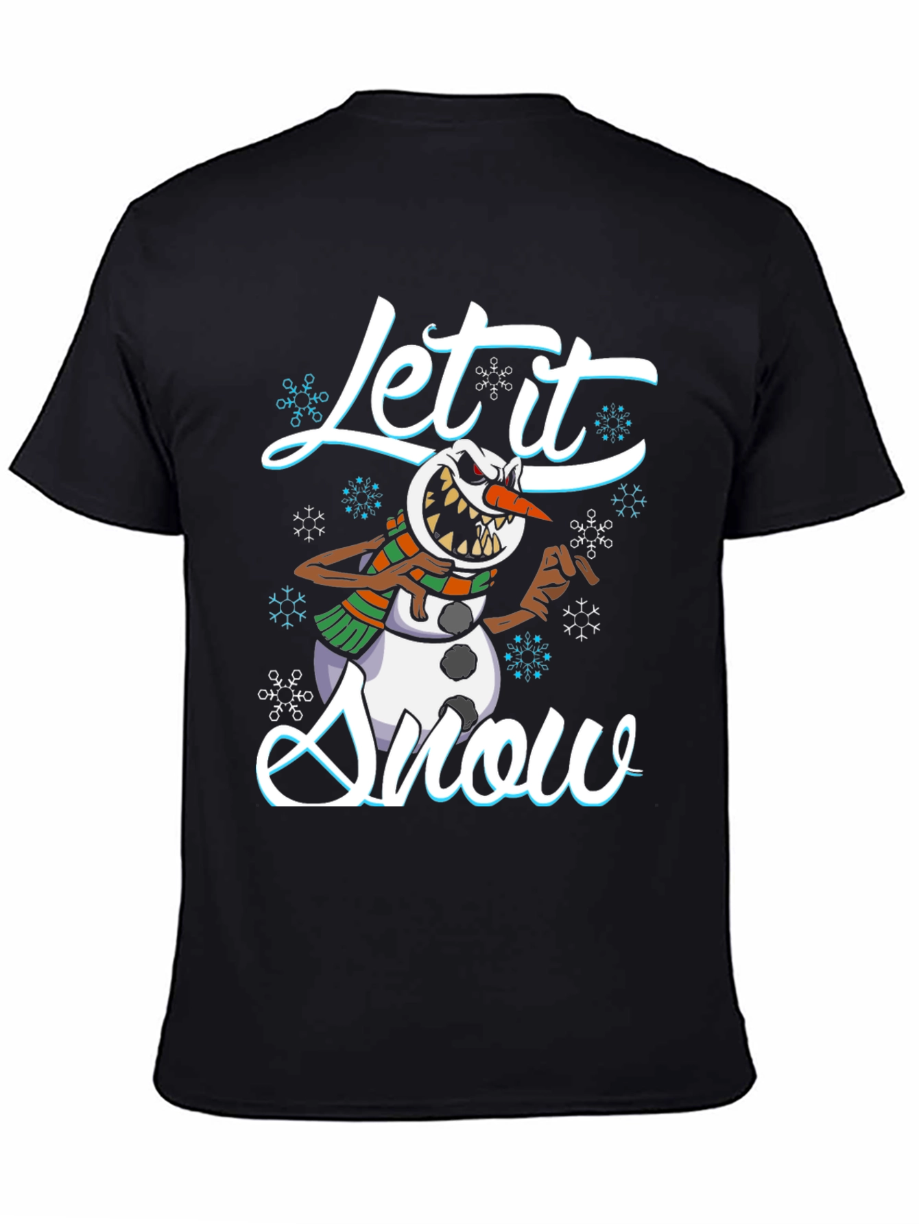Evil Snowman Let it Snow Black T-Shirt