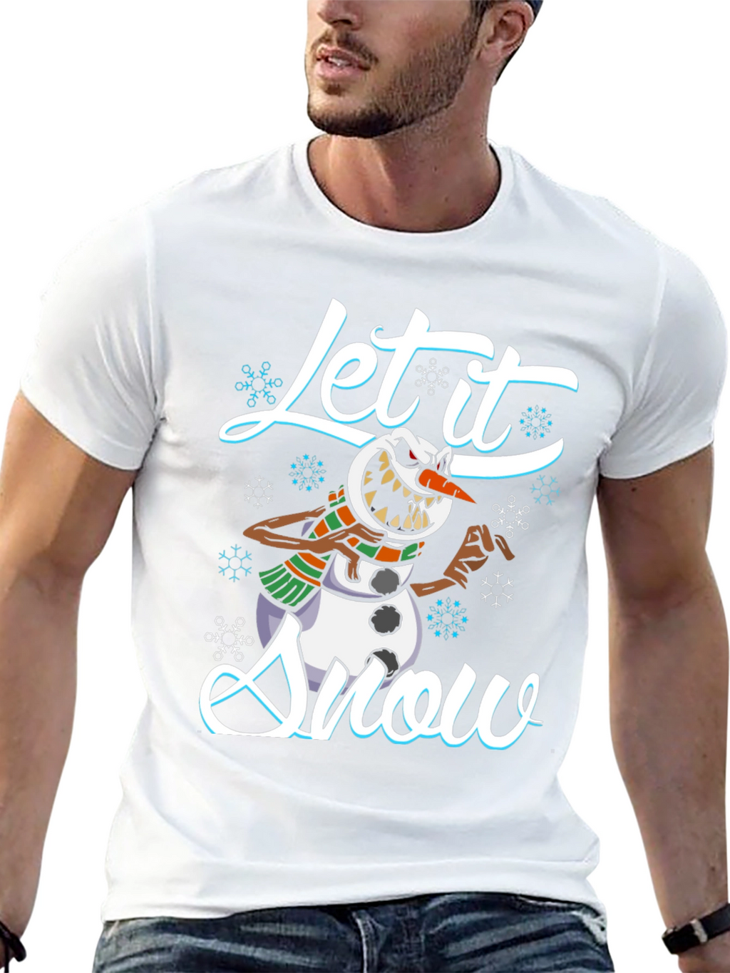 Evil Snowman Let it Snow Black T-Shirt