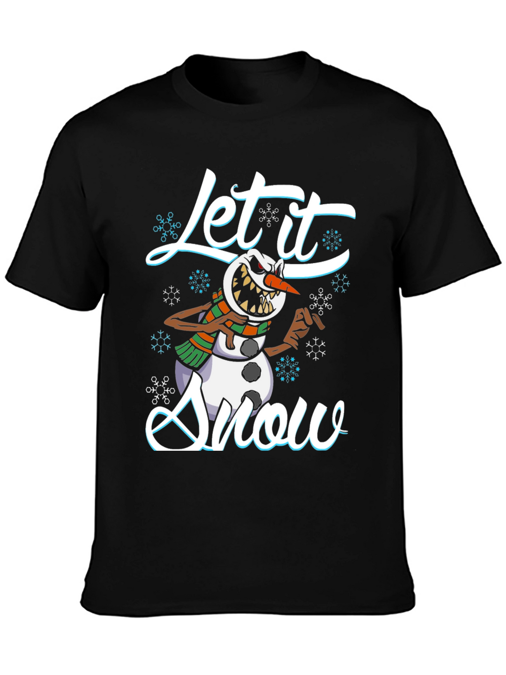 Evil Snowman Let it Snow Black T-Shirt