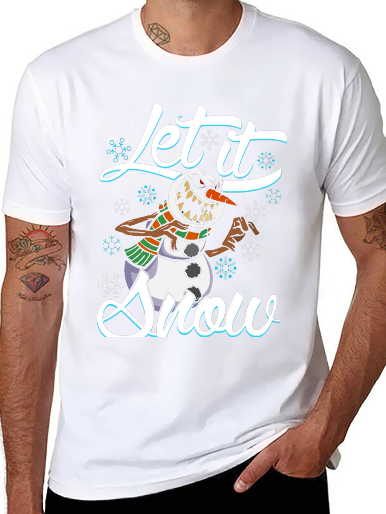 Evil Snowman Let it Snow Black T-Shirt