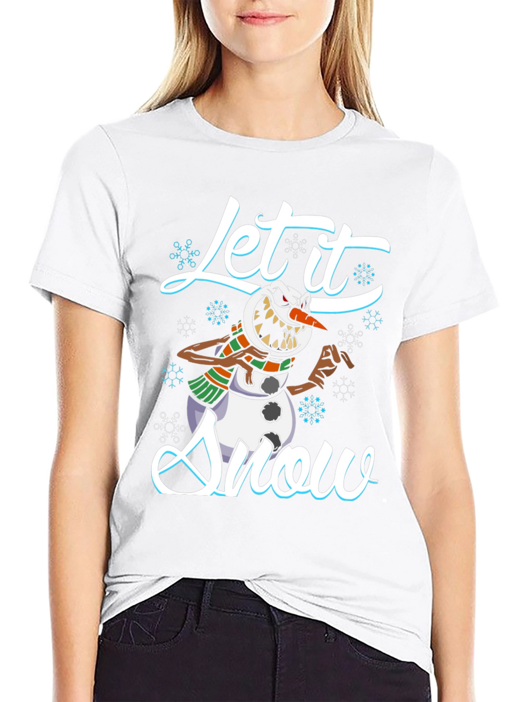 Evil Snowman Let it Snow Black T-Shirt