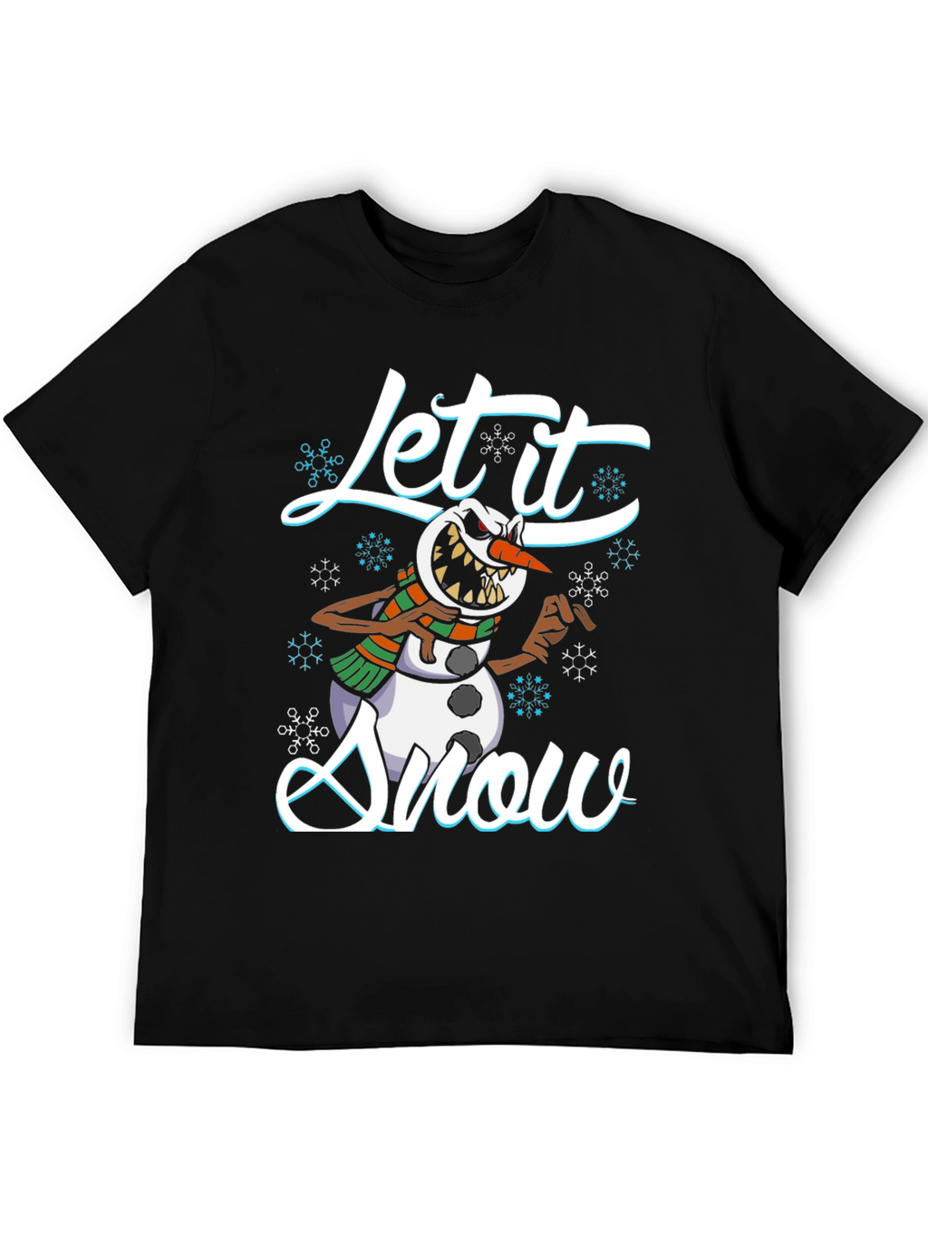 Evil Snowman Let it Snow Black T-Shirt