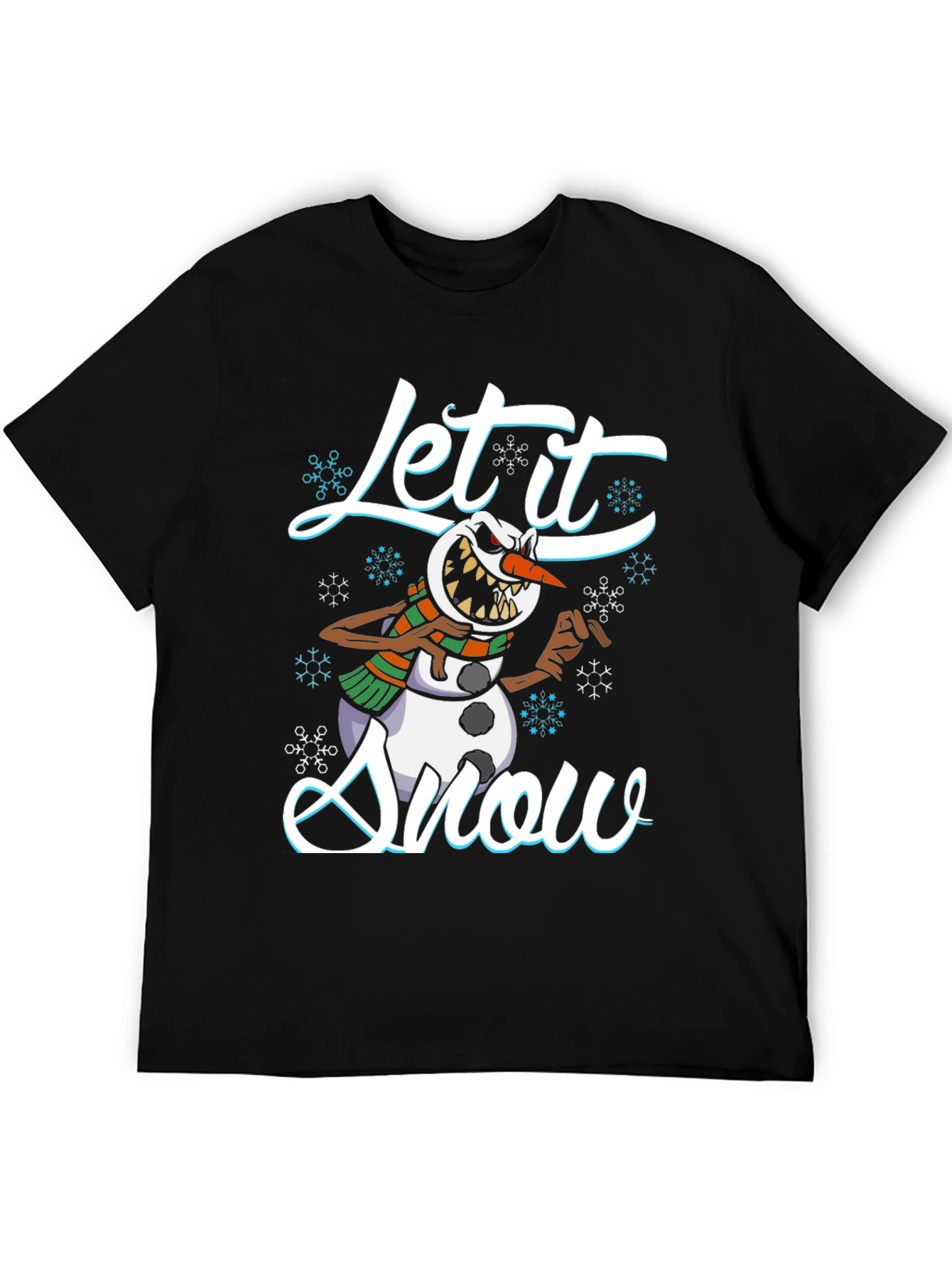 Evil Snowman Let it Snow Black T-Shirt