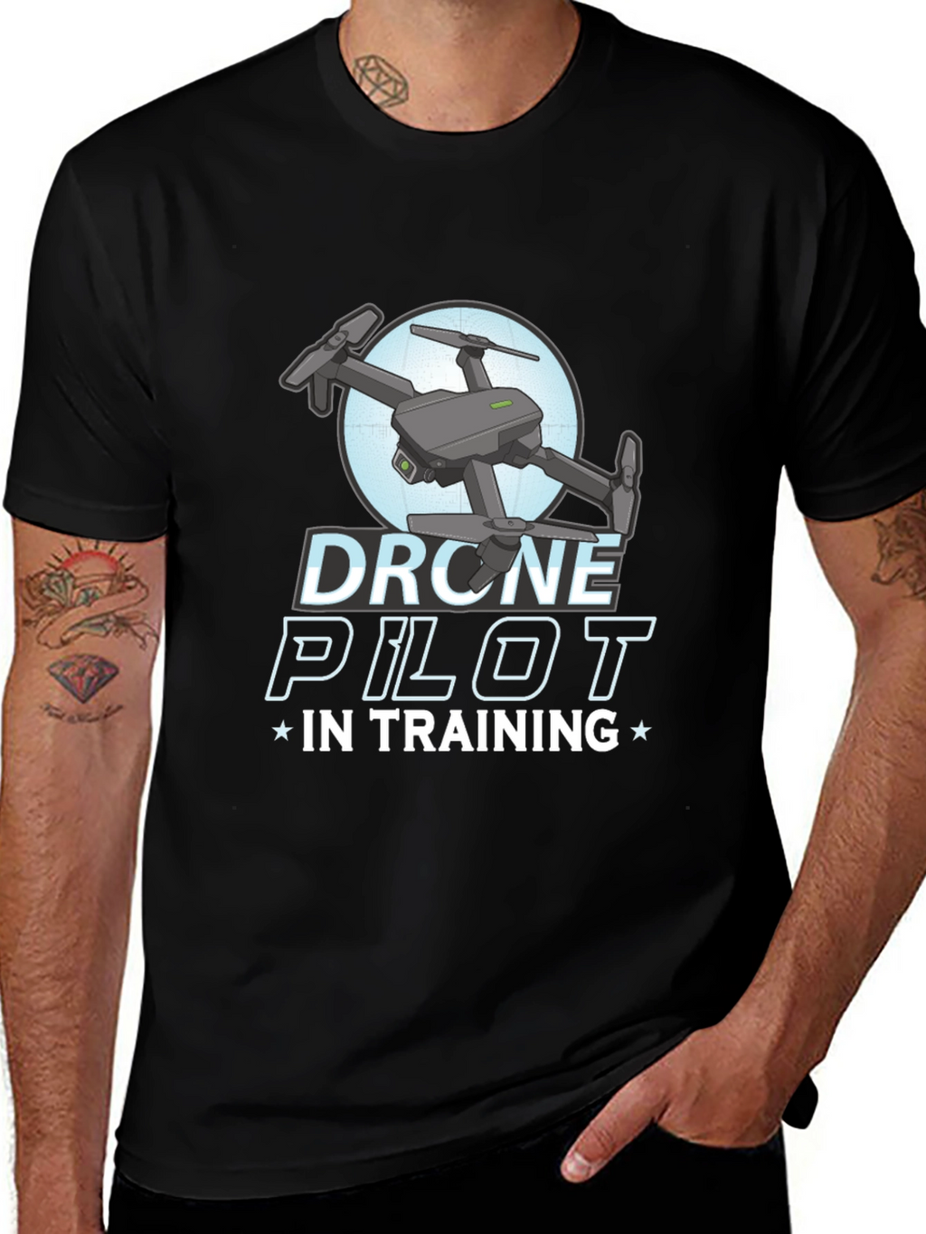 Drone Pilot in Training Black T-Shirt