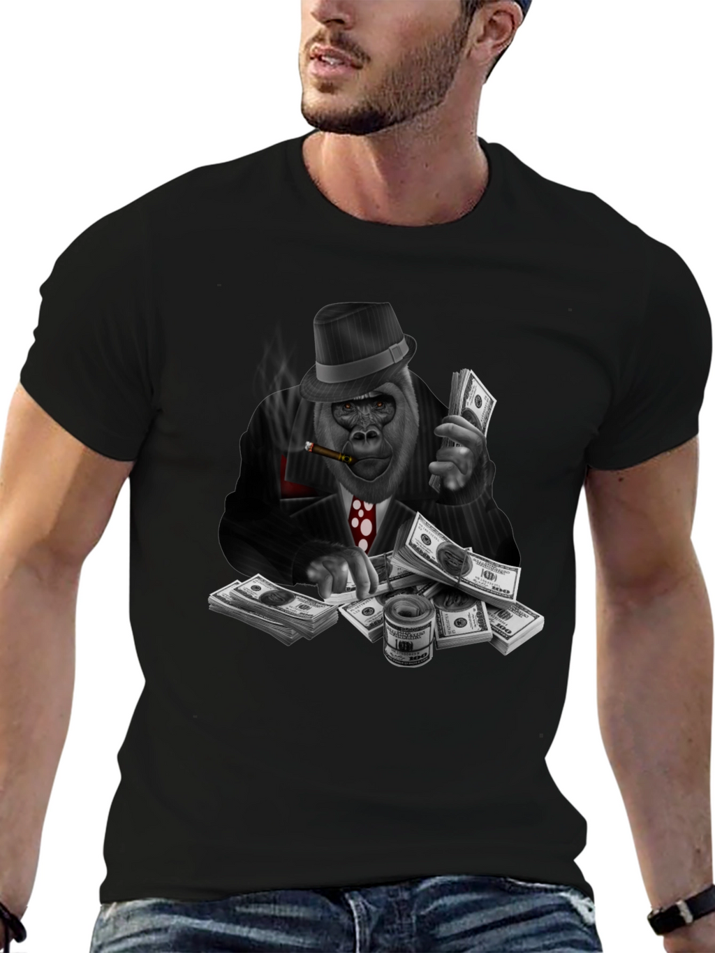 Gorilla Gangster Graphic Tee - Black