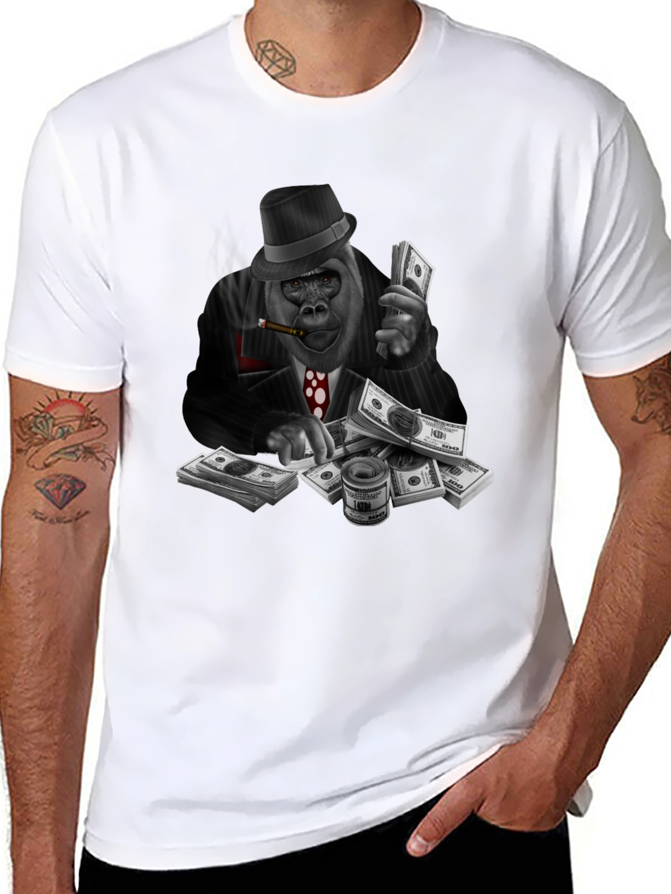 Gorilla Gangster Graphic Tee - Black