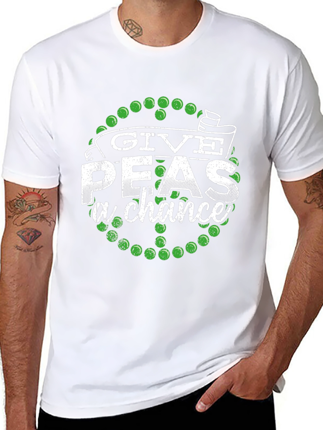 Give Peas a Chance Graphic Tee - Black