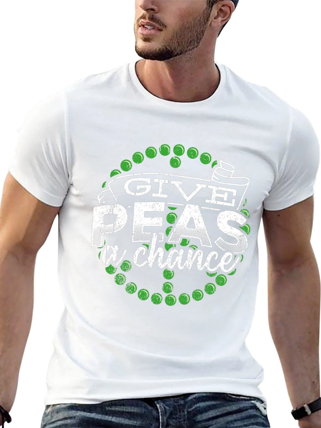Give Peas a Chance Graphic Tee - Black