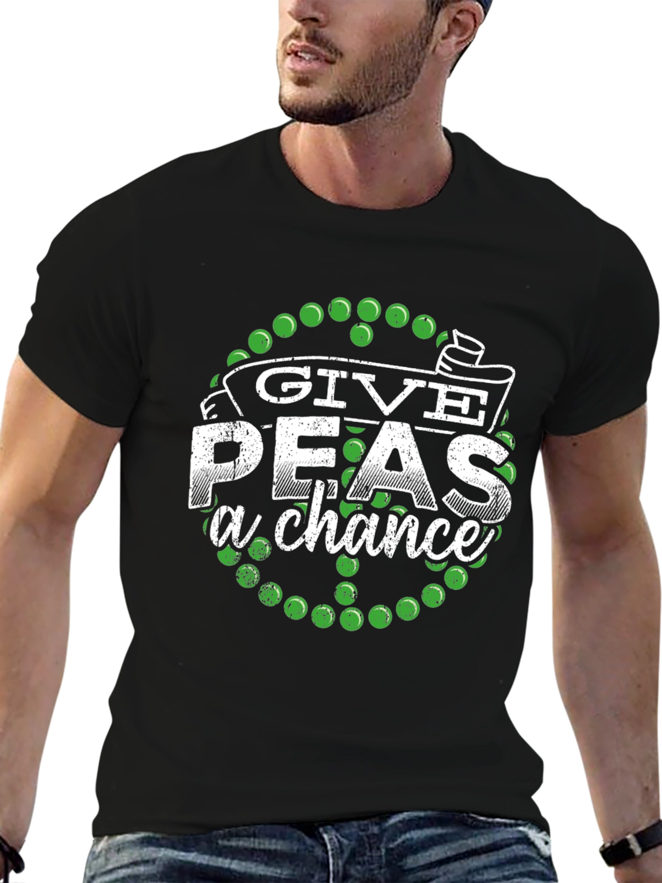 Give Peas a Chance Graphic Tee - Black