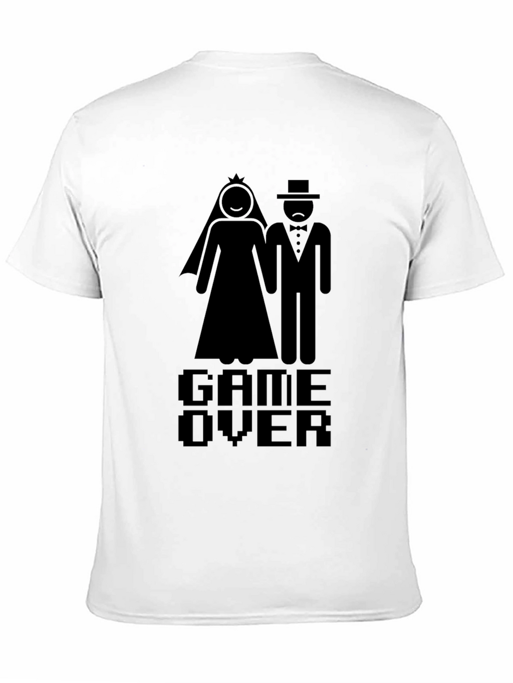 Game Over Wedding Graphic Tee - Black Cotton Blend