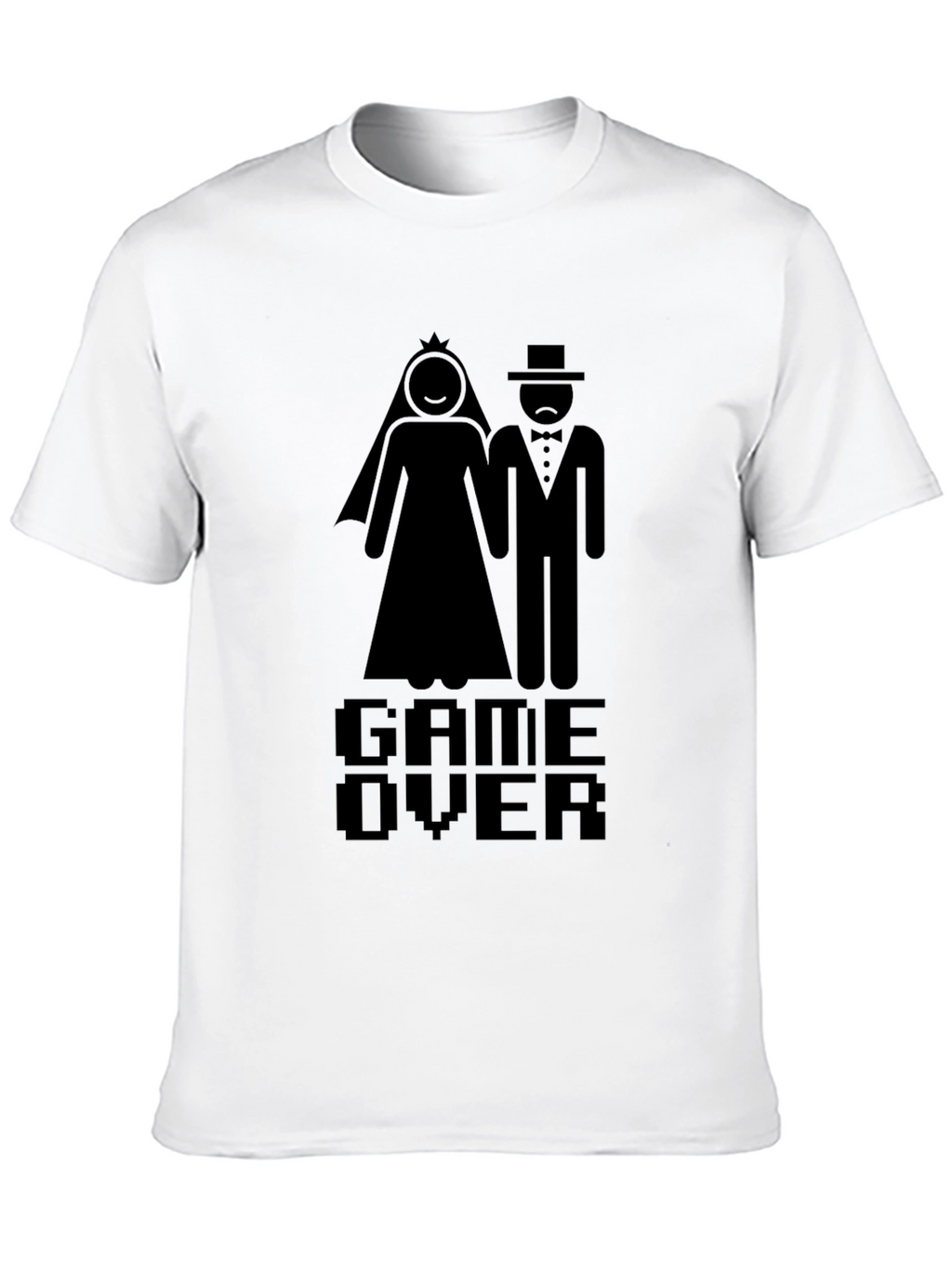 Game Over Wedding Graphic Tee - Black Cotton Blend