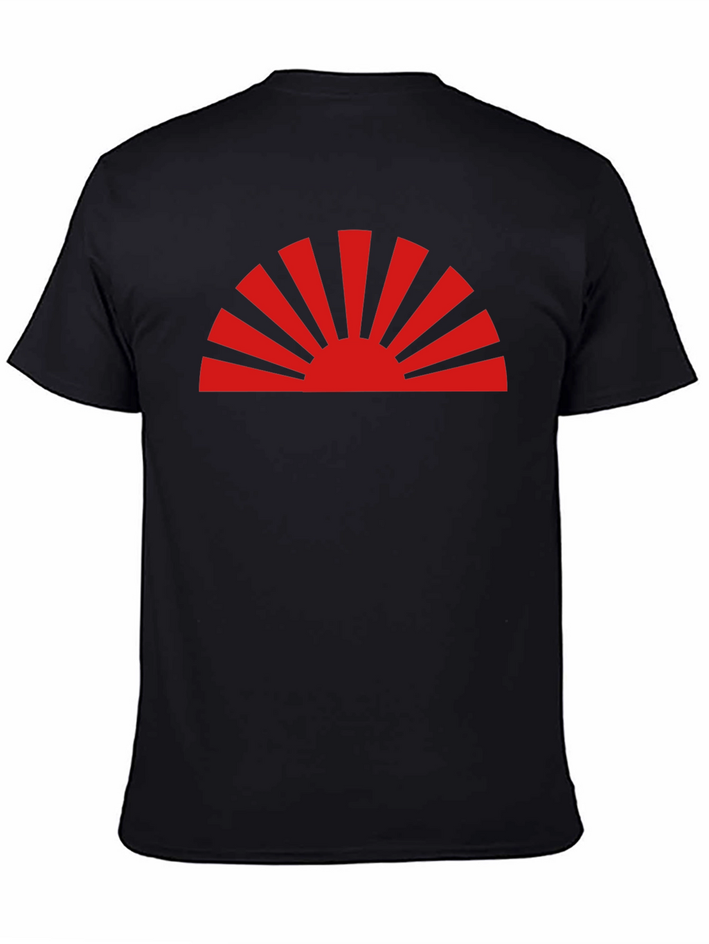 Rising Sun Graphic Tee - Black Cotton Casual Shirt