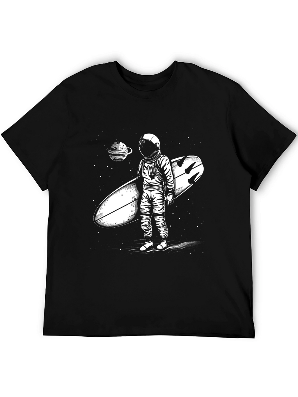 Astronaut Surfer Graphic Tee - Space Adventure T-Shirt