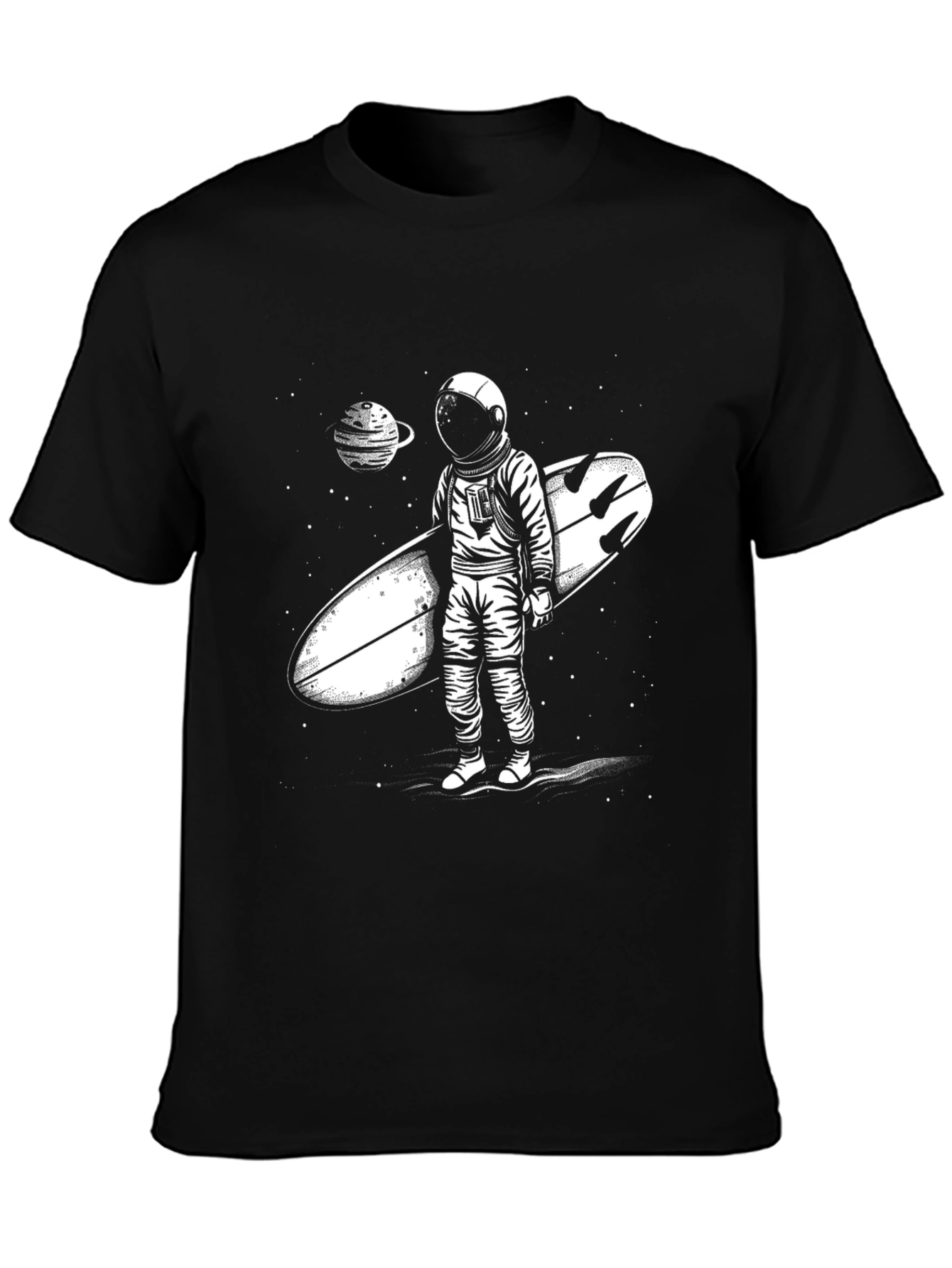 Astronaut Surfer Graphic Tee - Space Adventure T-Shirt