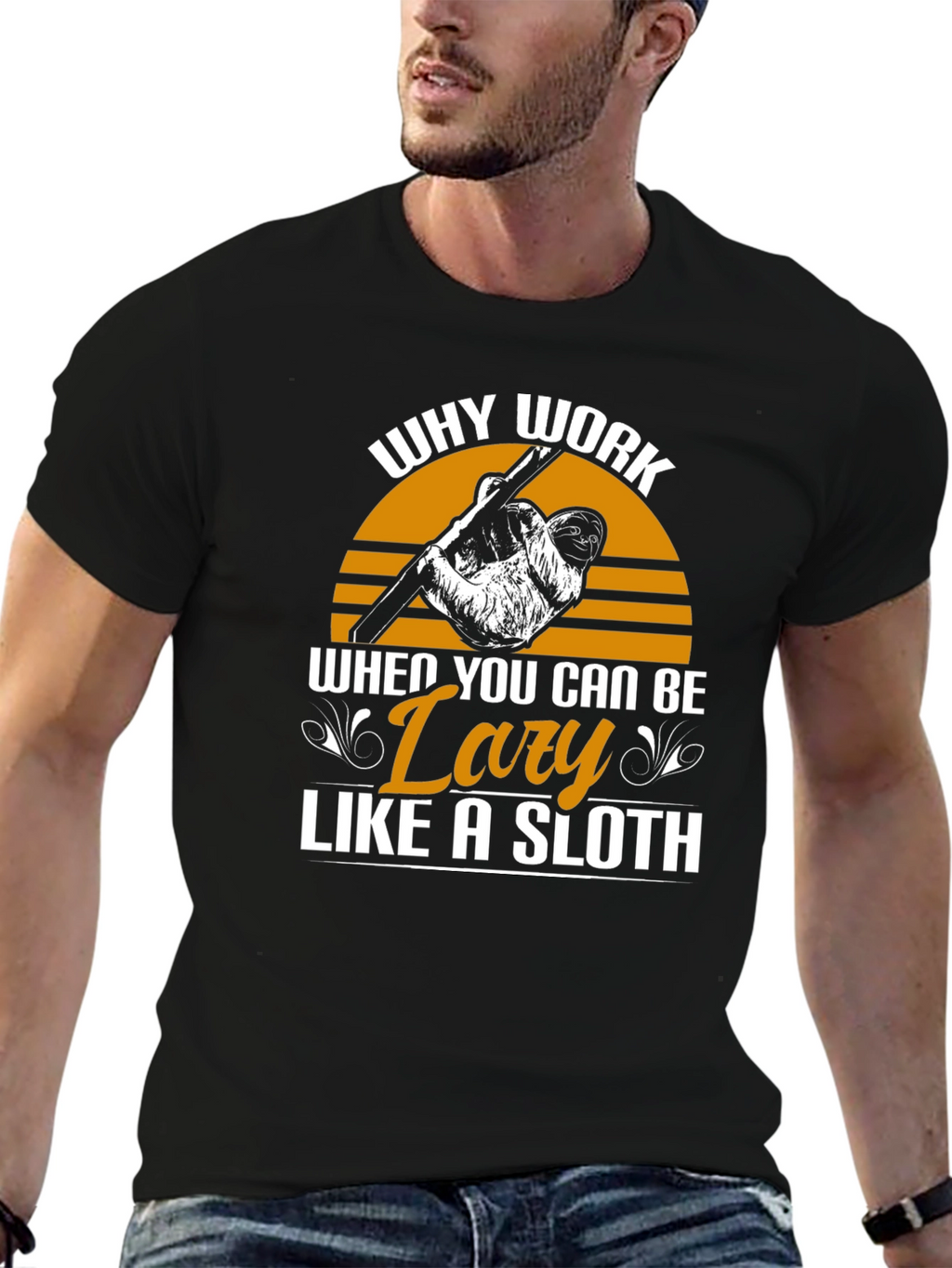 Lazy Sloth Graphic Tee - Why Work?