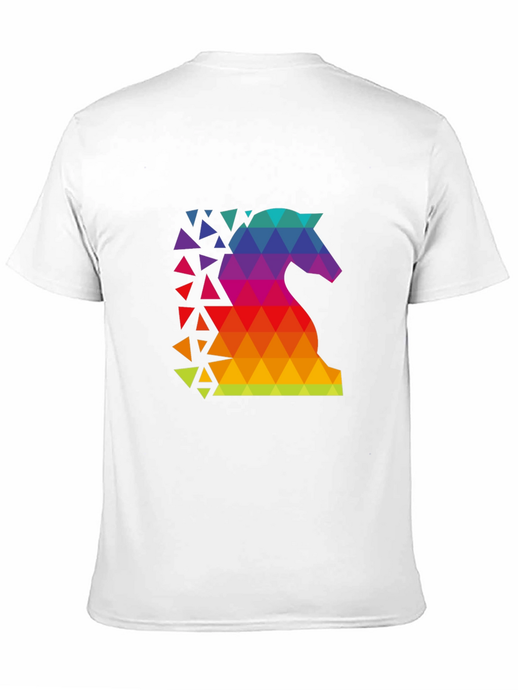 Geometric Rainbow Knight Graphic Tee - Chess Lover Shirt