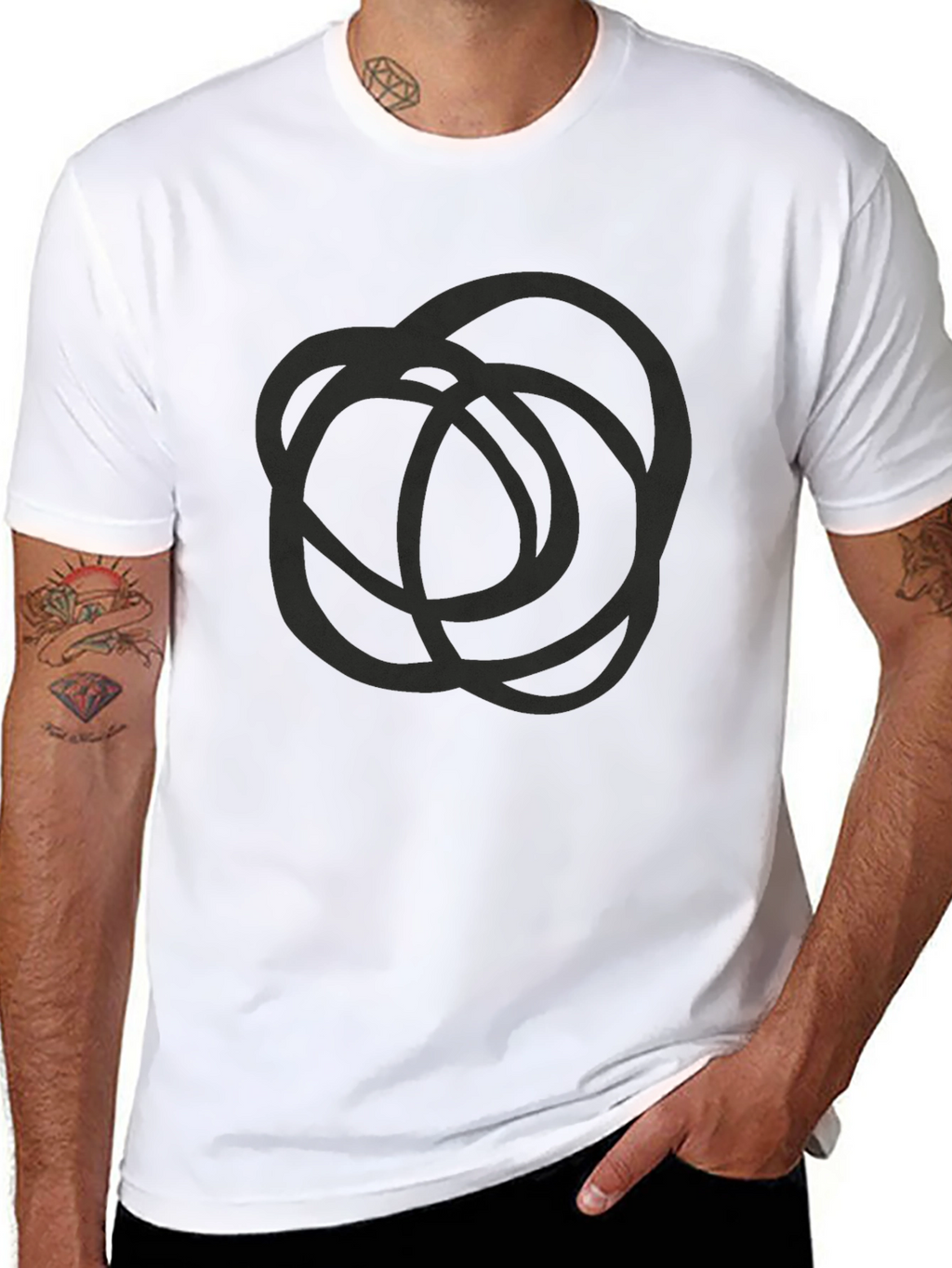 Abstract Circle Graphic Tee - Mens Black T-Shirt