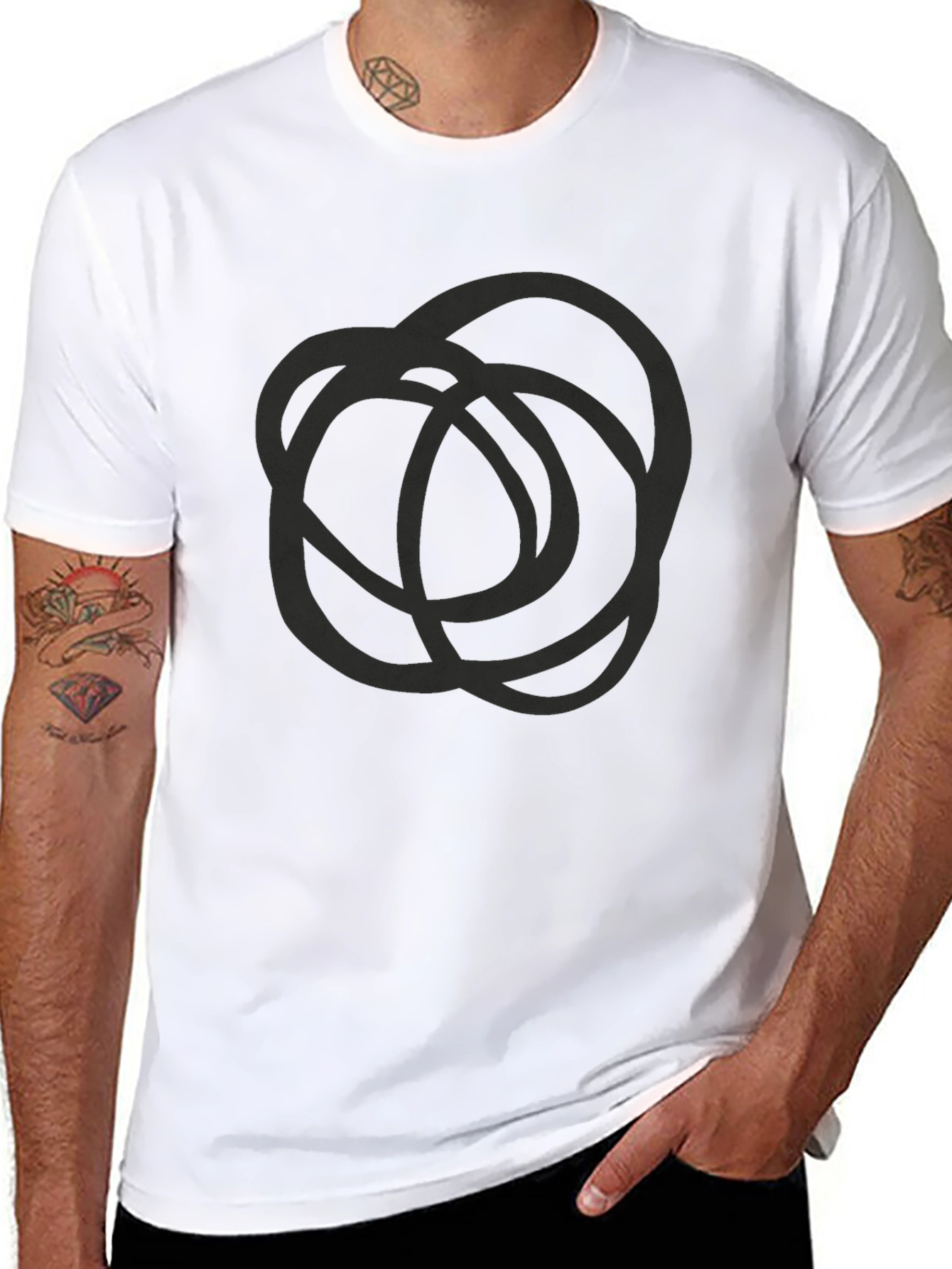 Abstract Circle Graphic Tee - Mens Black T-Shirt