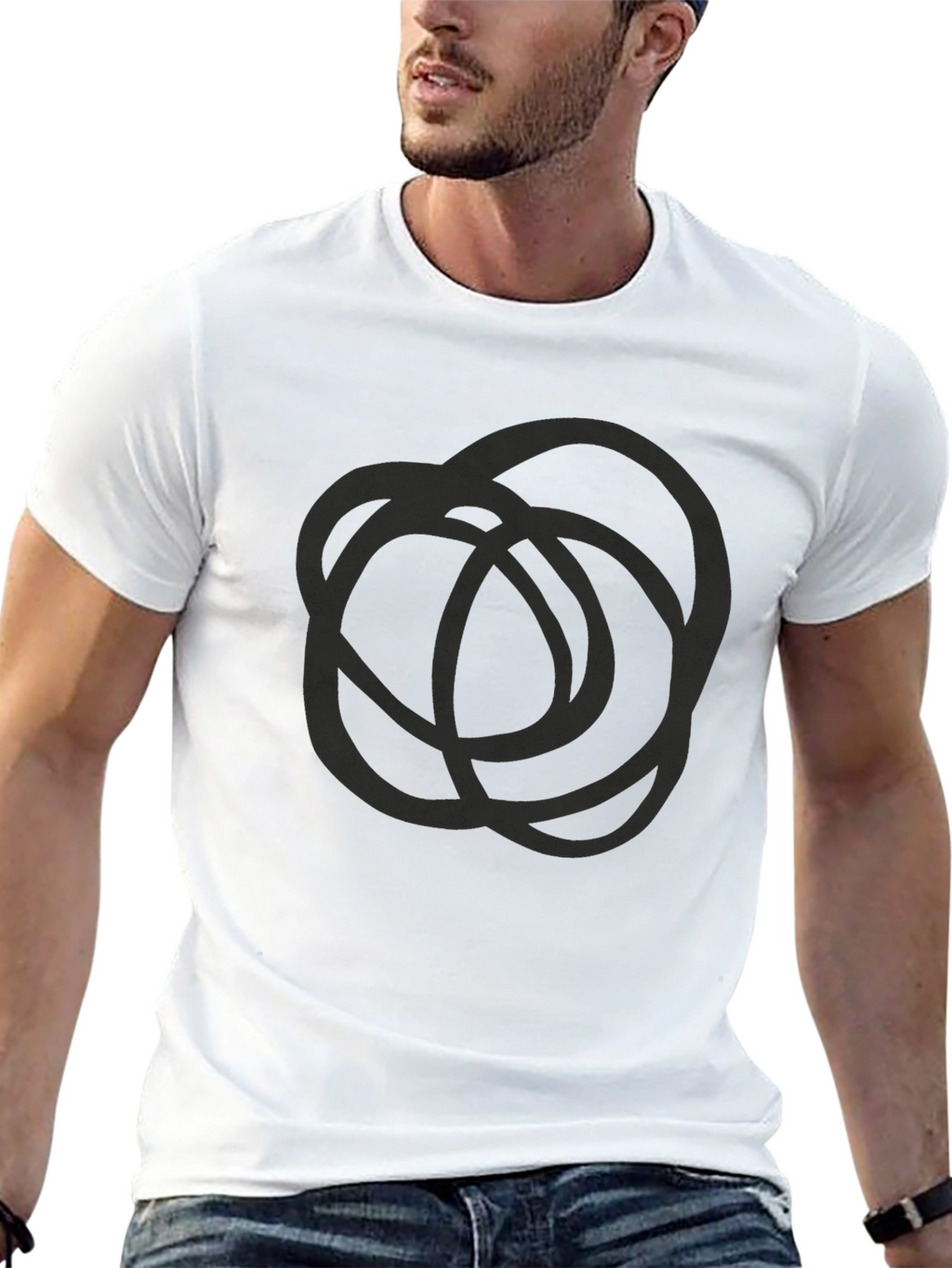 Abstract Circle Graphic Tee - Mens Black T-Shirt