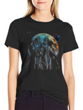 Wolf Moon Graphic T-Shirt - Mens Black Tee