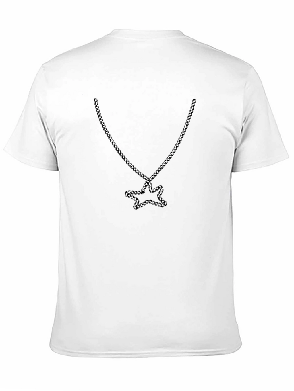 Mens Black Tee with Star Chain Graphic