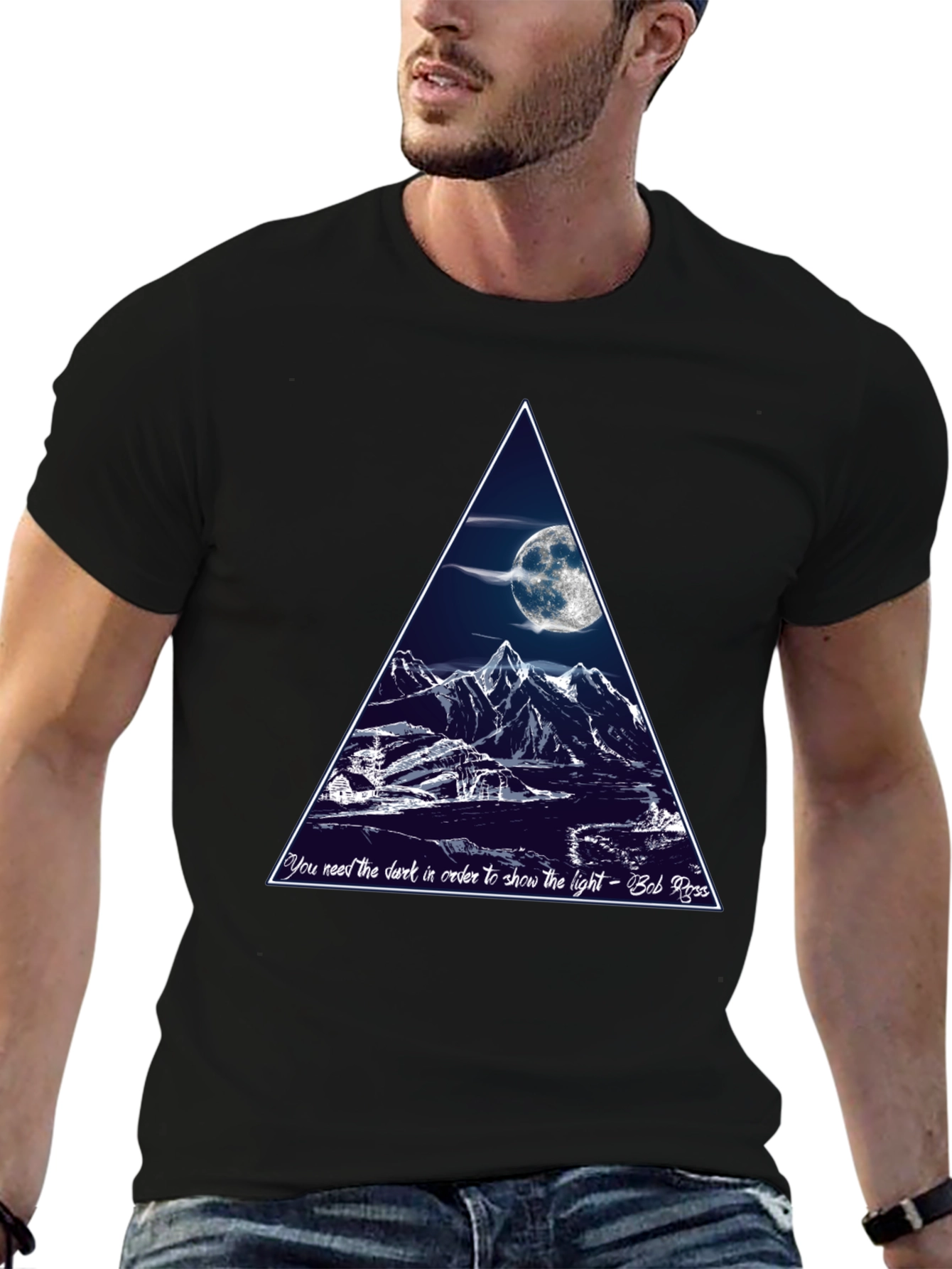 Bob Ross Moon Mountain T-Shirt
