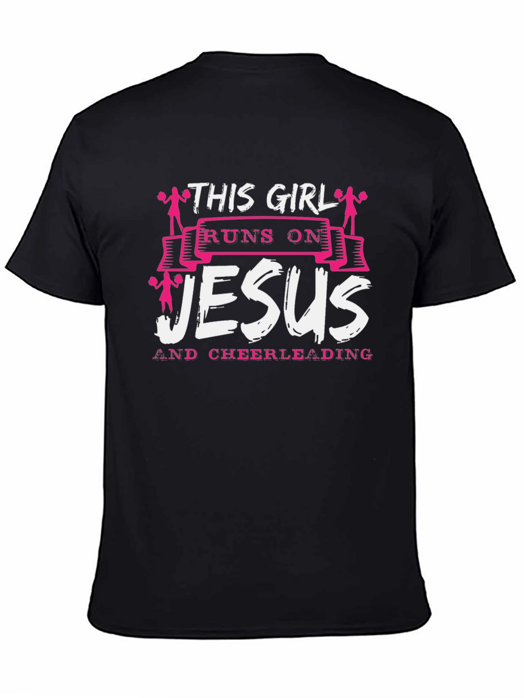 This Girl Runs on Jesus & Cheerleading T-Shirt