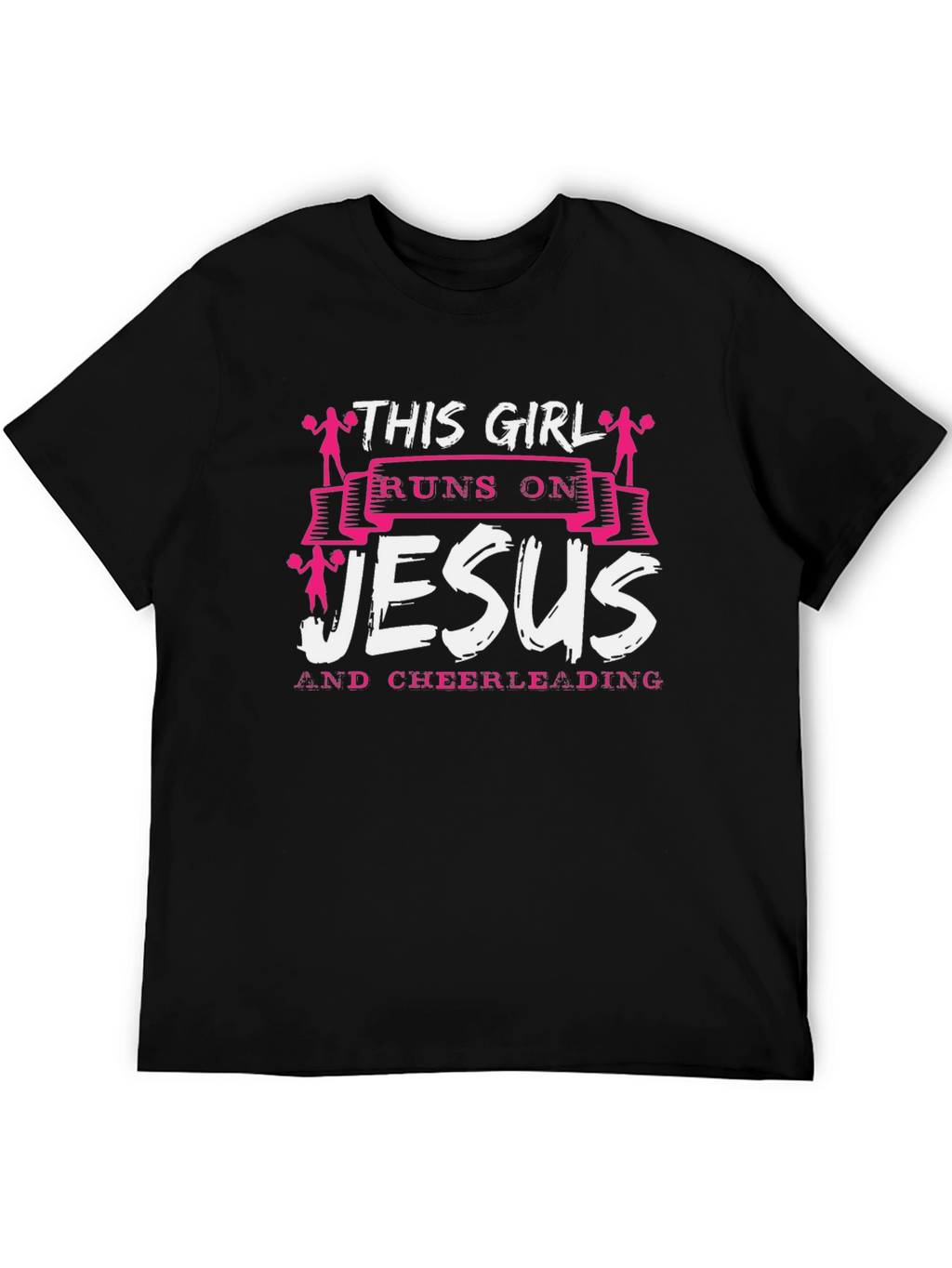 This Girl Runs on Jesus & Cheerleading T-Shirt