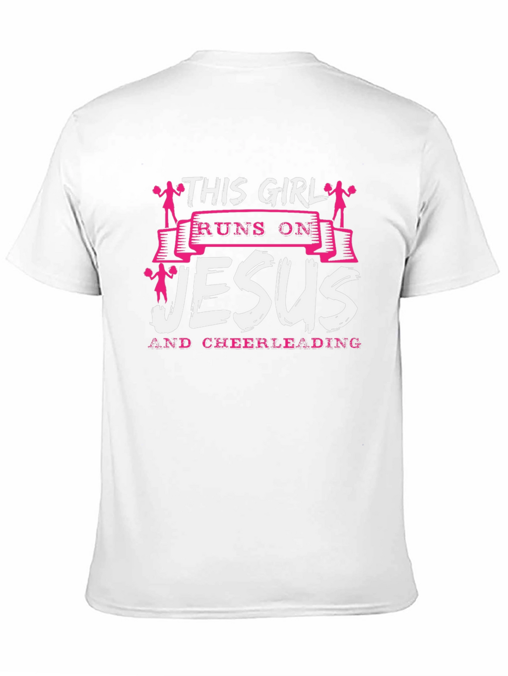This Girl Runs on Jesus & Cheerleading T-Shirt
