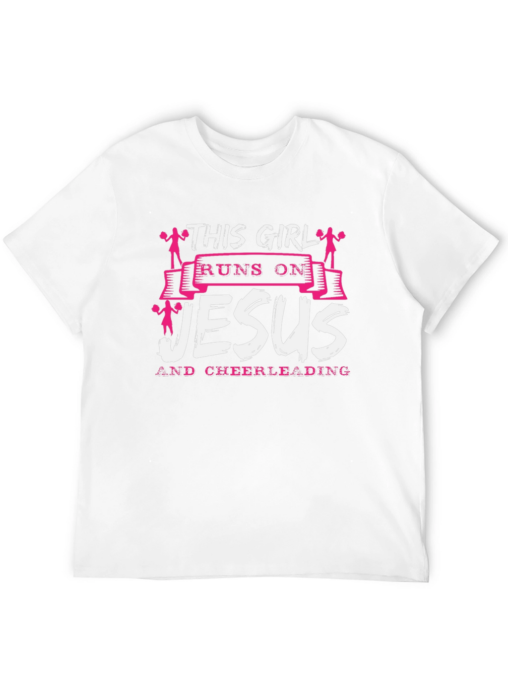 This Girl Runs on Jesus & Cheerleading T-Shirt