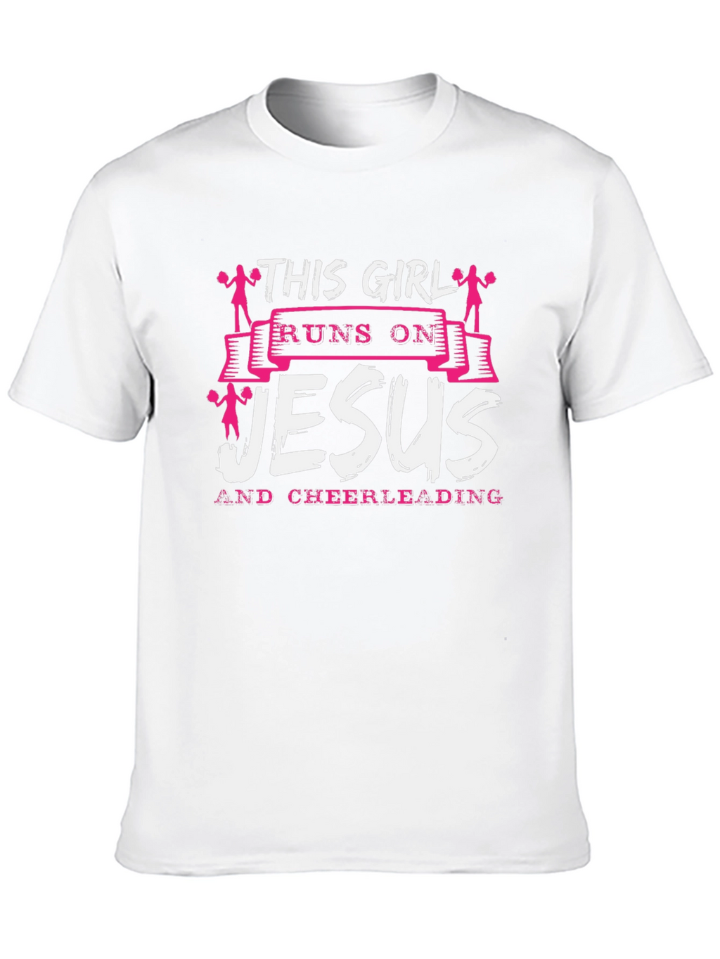 This Girl Runs on Jesus & Cheerleading T-Shirt