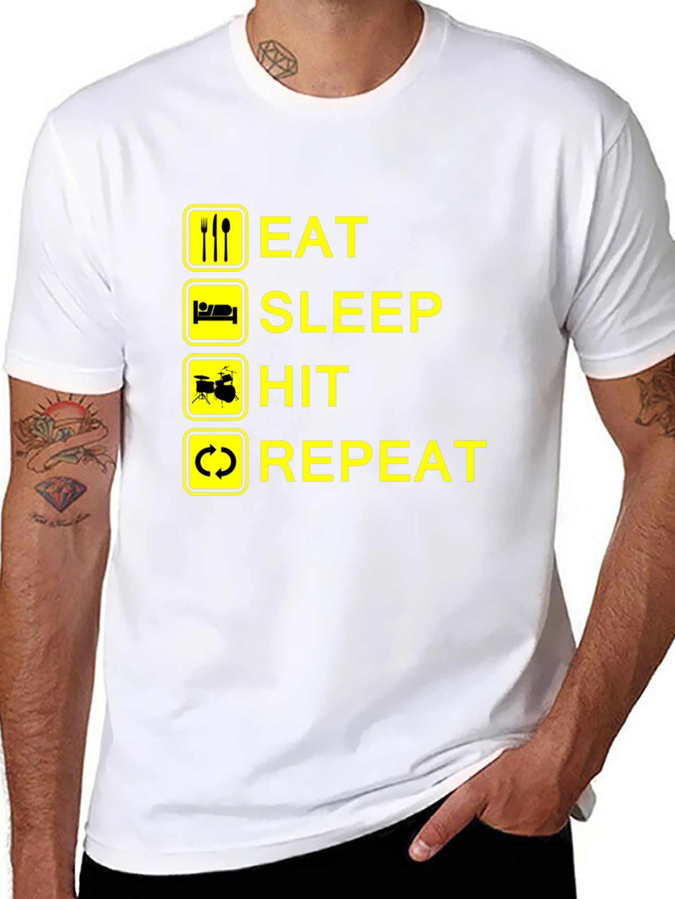 Eat Sleep Hit Repeat Drummer T-Shirt