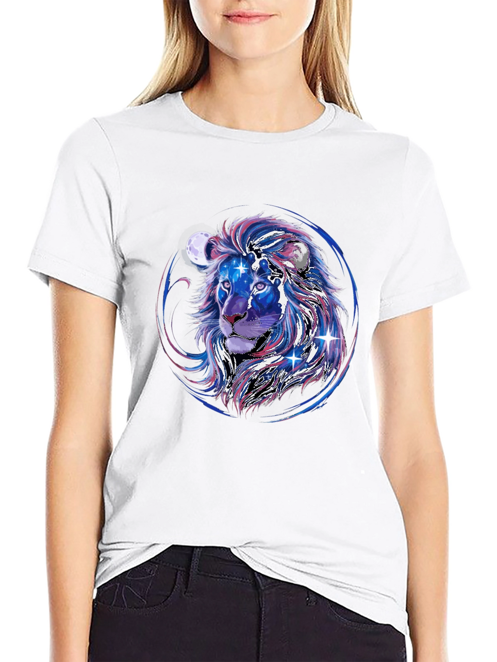 Cosmic Lion Graphic Tee - Black