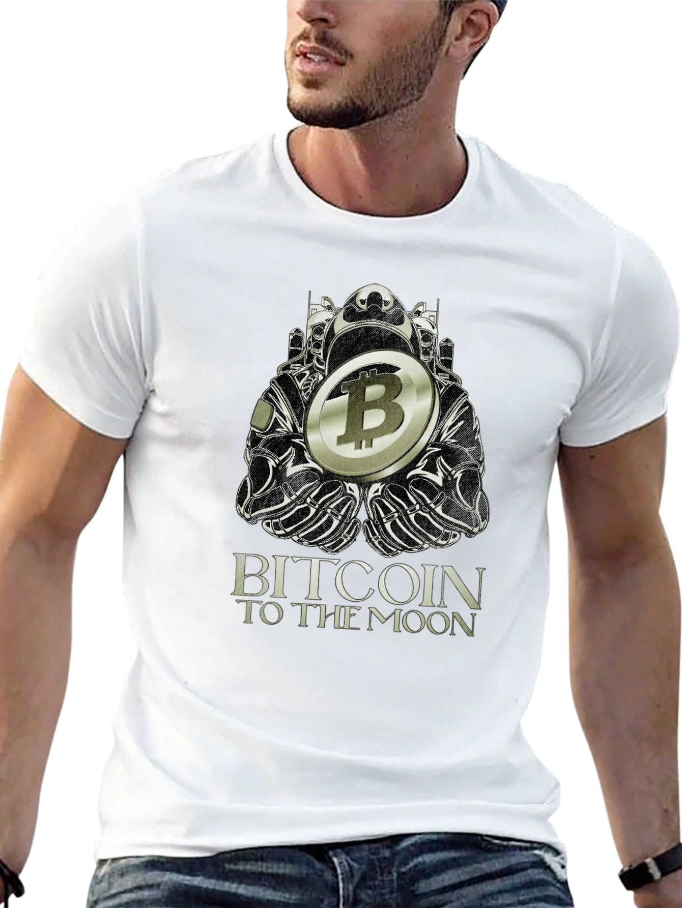 Bitcoin to the Moon Black T-Shirt Crypto Graphic Tee