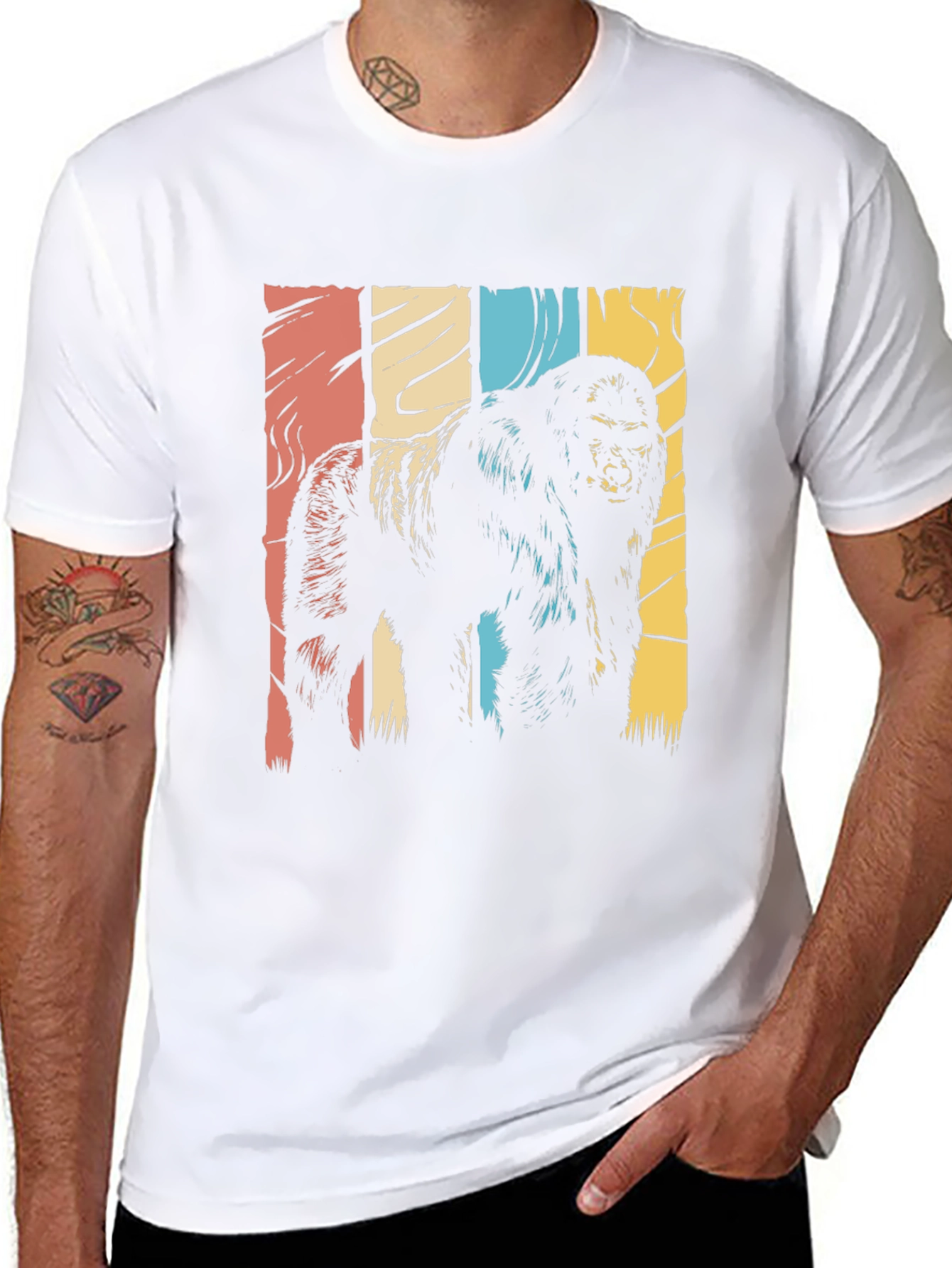 Retro Gorilla Graphic T-Shirt - Black