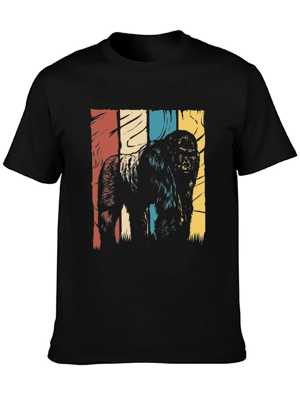 Retro Gorilla Graphic T-Shirt - Black