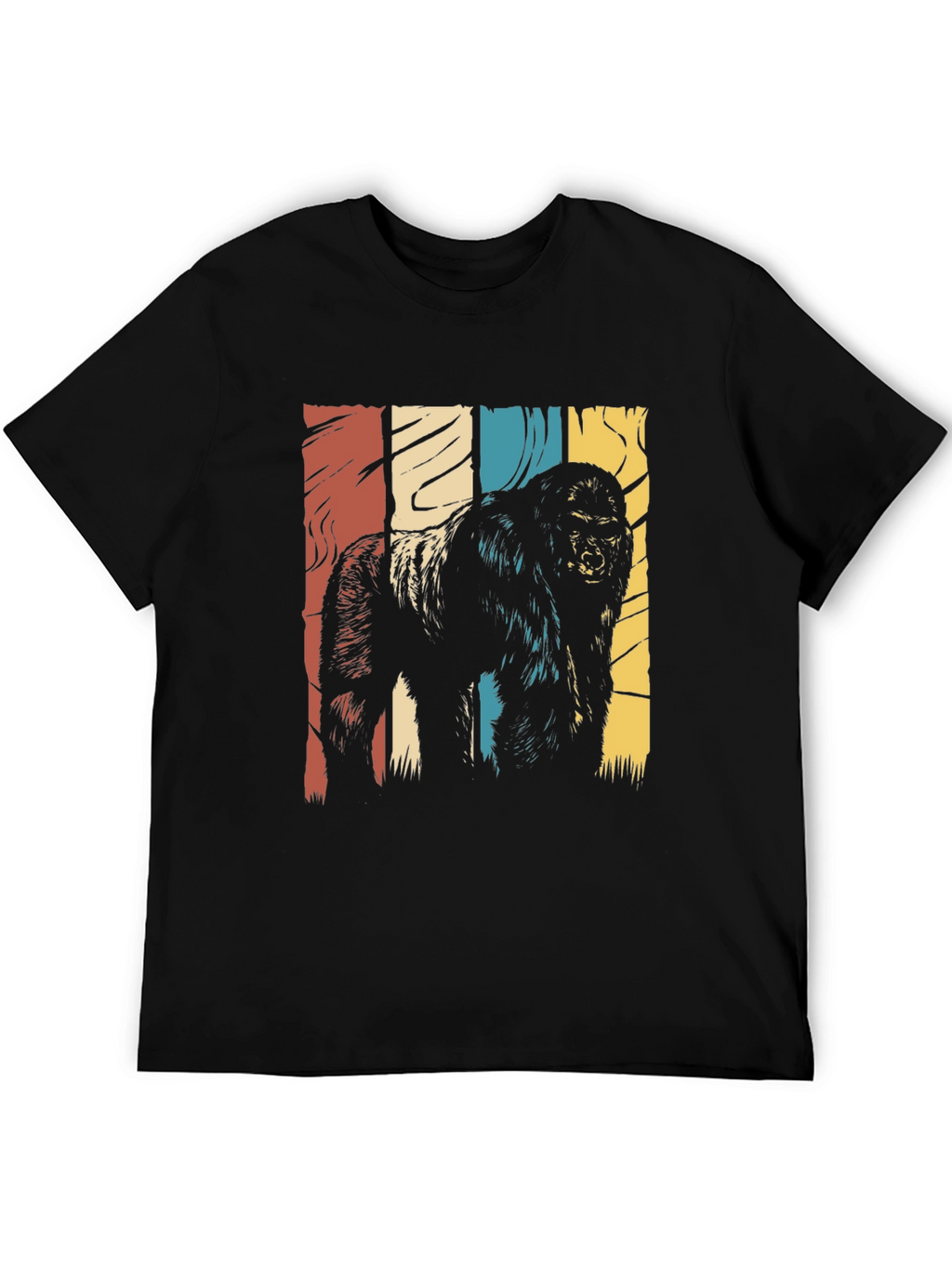 Retro Gorilla Graphic T-Shirt - Black